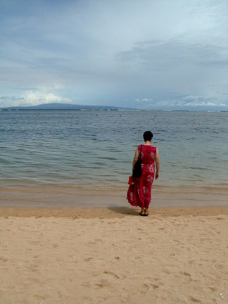 Ruth at the seashore, Bali 