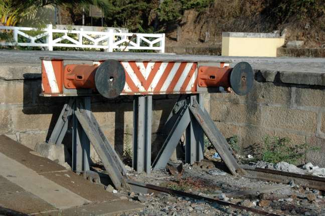 Track bumper near  the freight house,  Pocinho, Portugal